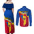 Moldova Independence Day Couples Matching Off Shoulder Maxi Dress and Long Sleeve Button Shirts Coat of Arms Special Version - Wonder Print Shop