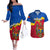 Moldova Independence Day Couples Matching Off The Shoulder Long Sleeve Dress and Hawaiian Shirt Coat of Arms Special Version - Wonder Print Shop