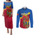 Moldova Independence Day Couples Matching Puletasi Dress and Long Sleeve Button Shirts Coat of Arms Special Version - Wonder Print Shop