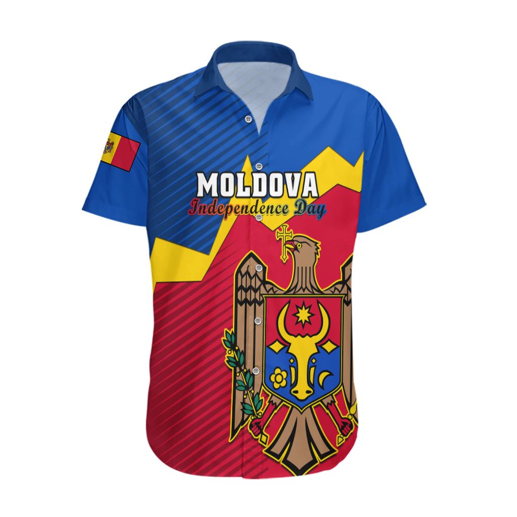 Personalised Moldova Independence Day Hawaiian Shirt Coat of Arms Special Version - Wonder Print Shop