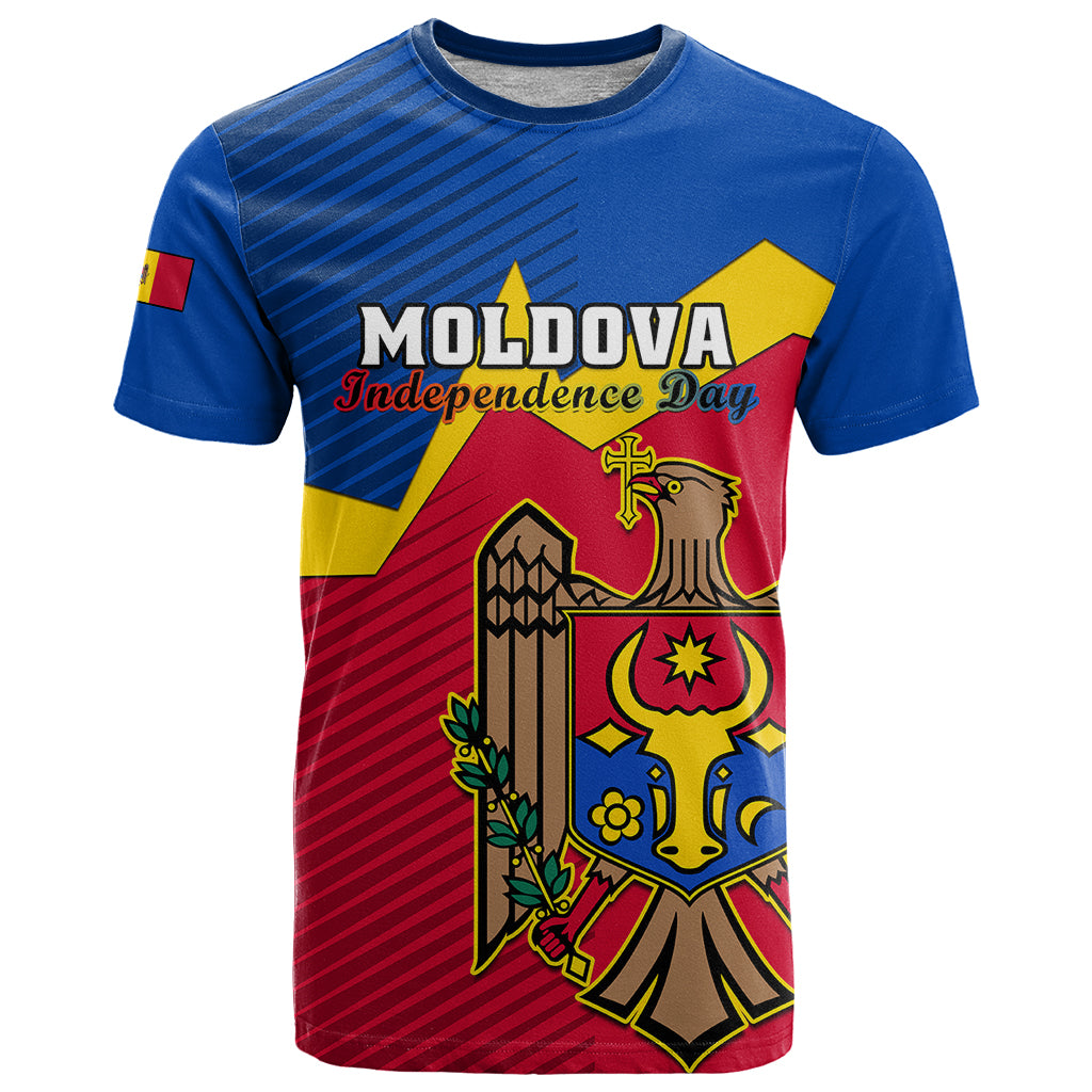 Personalised Moldova Independence Day T Shirt Coat of Arms Special Version - Wonder Print Shop