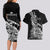 New Zealand Silver Fern Rugby Couples Matching Long Sleeve Bodycon Dress and Hawaiian Shirt Aotearoa Kiwi Maori Black Version - Wonder Print Shop