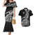 New Zealand Silver Fern Rugby Couples Matching Mermaid Dress and Hawaiian Shirt Aotearoa Kiwi Maori Black Version - Wonder Print Shop