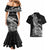 New Zealand Silver Fern Rugby Couples Matching Mermaid Dress and Hawaiian Shirt Aotearoa Kiwi Maori Black Version - Wonder Print Shop