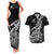 New Zealand Silver Fern Rugby Couples Matching Tank Maxi Dress and Hawaiian Shirt Aotearoa Kiwi Maori Black Version - Wonder Print Shop