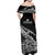 New Zealand Silver Fern Rugby Off Shoulder Maxi Dress Aotearoa Kiwi Maori Black Version - Wonder Print Shop