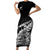 New Zealand Silver Fern Rugby Short Sleeve Bodycon Dress Aotearoa Kiwi Maori Black Version - Wonder Print Shop