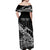 Custom New Zealand Silver Fern Rugby Off Shoulder Maxi Dress Aotearoa Kiwi Maori Black Version - Wonder Print Shop