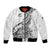 New Zealand Silver Fern Rugby Bomber Jacket Aotearoa Kiwi Maori White Version - Wonder Print Shop