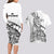 New Zealand Silver Fern Rugby Couples Matching Long Sleeve Bodycon Dress and Hawaiian Shirt Aotearoa Kiwi Maori White Version - Wonder Print Shop