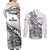 New Zealand Silver Fern Rugby Couples Matching Off Shoulder Maxi Dress and Long Sleeve Button Shirts Aotearoa Kiwi Maori White Version - Wonder Print Shop