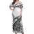 New Zealand Silver Fern Rugby Off Shoulder Maxi Dress Aotearoa Kiwi Maori White Version - Wonder Print Shop