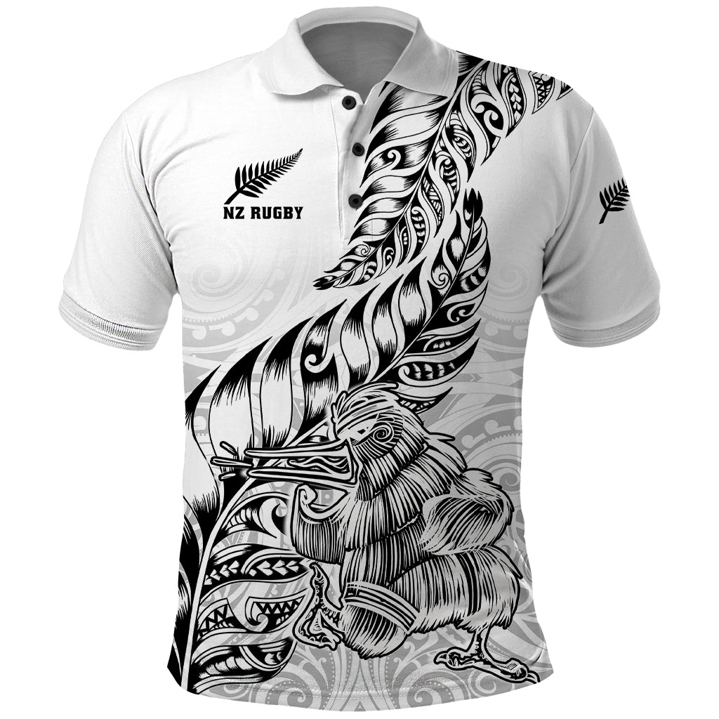 New Zealand Silver Fern Rugby Polo Shirt Aotearoa Kiwi Maori White Version - Wonder Print Shop