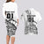 Custom New Zealand Silver Fern Rugby Couples Matching Long Sleeve Bodycon Dress and Hawaiian Shirt Aotearoa Kiwi Maori White Version - Wonder Print Shop