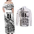 Custom New Zealand Silver Fern Rugby Couples Matching Off Shoulder Maxi Dress and Long Sleeve Button Shirts Aotearoa Kiwi Maori White Version - Wonder Print Shop