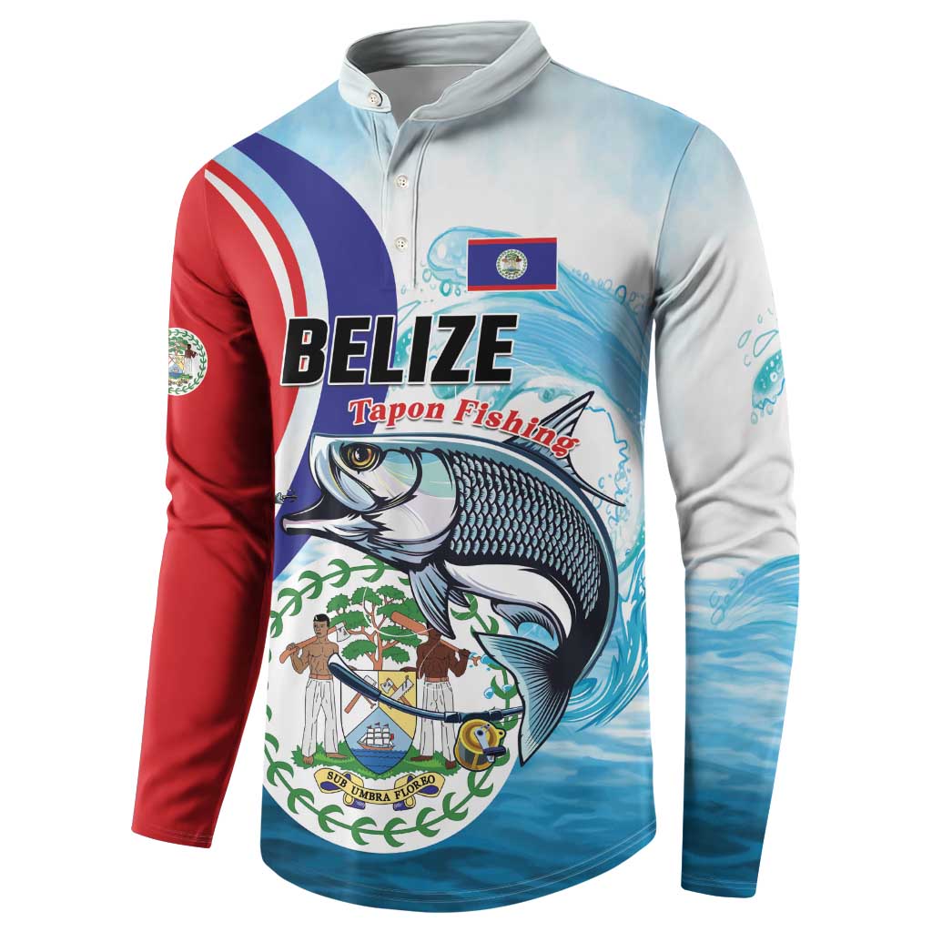 Personalized Belize Tarpon Fishing Button Sweatshirt Belize Where the Silver King Reigns - Wonder Print Shop