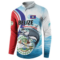 Personalized Belize Tarpon Fishing Button Sweatshirt Belize Where the Silver King Reigns - Wonder Print Shop