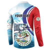 Personalized Belize Tarpon Fishing Button Sweatshirt Belize Where the Silver King Reigns - Wonder Print Shop