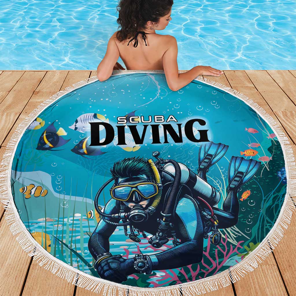 Scuba Diving Beach Blanket Explore The Depths Discover Yourself - Wonder Print Shop