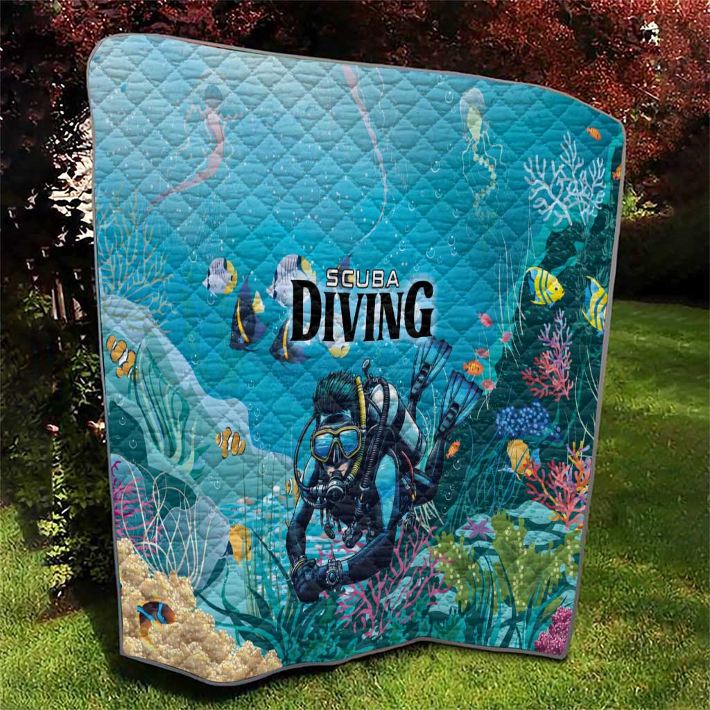 Scuba Diving Quilt Explore The Depths Discover Yourself - Wonder Print Shop