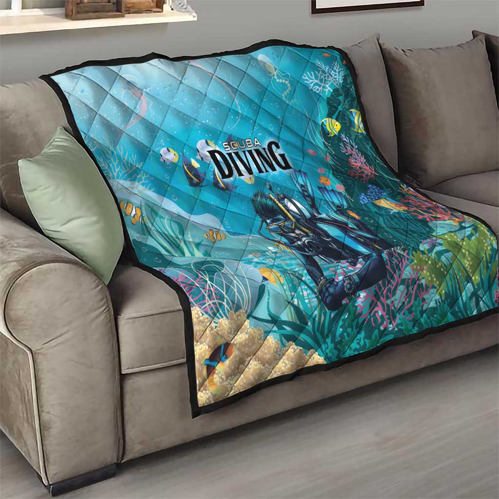 Scuba Diving Quilt Explore The Depths Discover Yourself - Wonder Print Shop