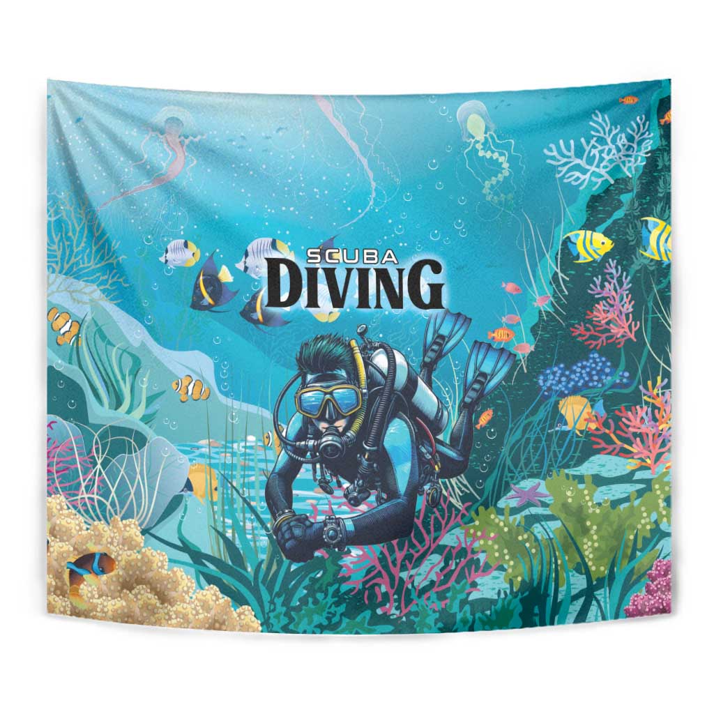 Scuba Diving Tapestry Explore The Depths Discover Yourself - Wonder Print Shop