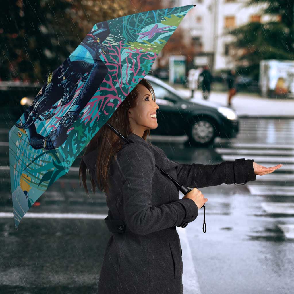 Scuba Diving Umbrella Explore The Depths Discover Yourself - Wonder Print Shop