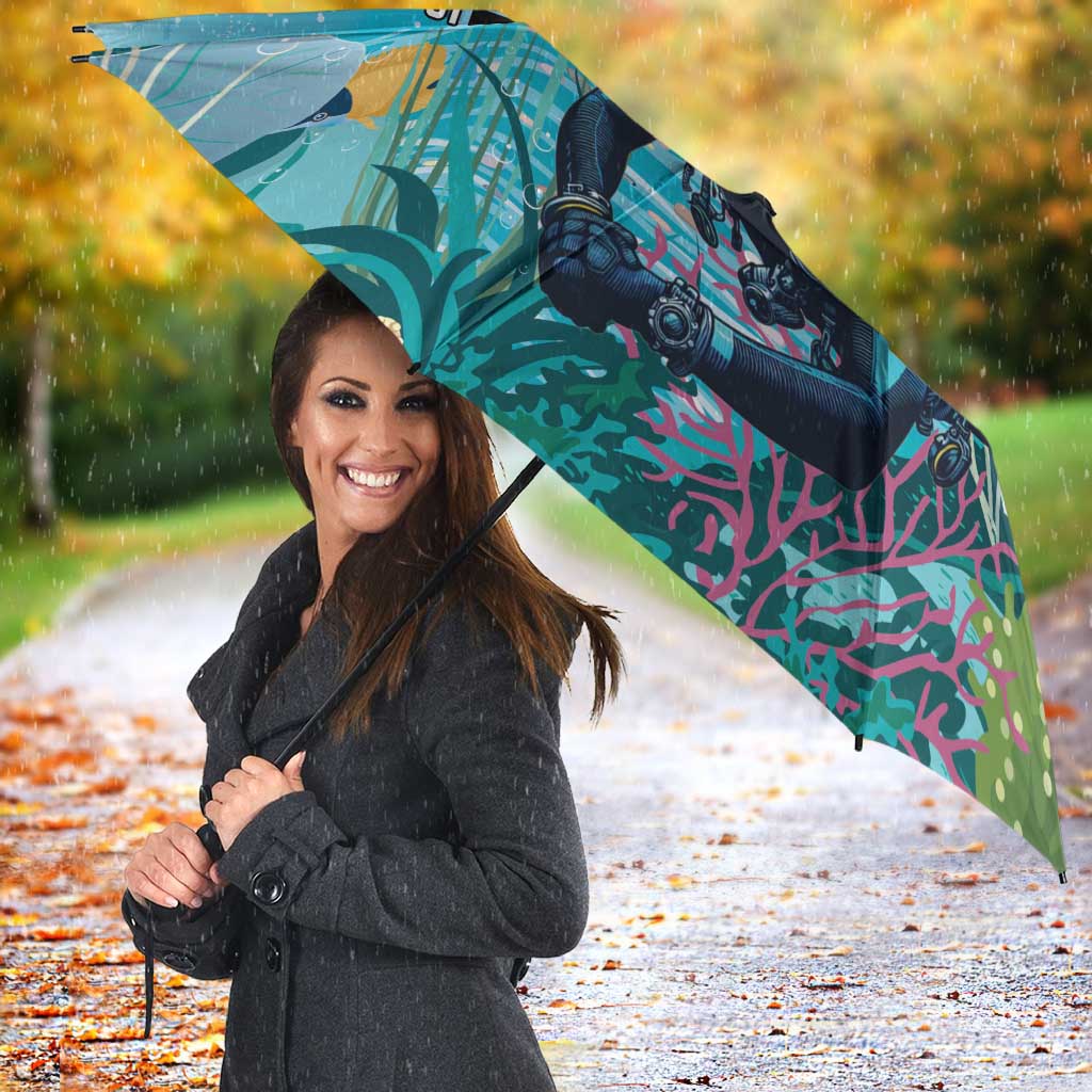 Scuba Diving Umbrella Explore The Depths Discover Yourself - Wonder Print Shop