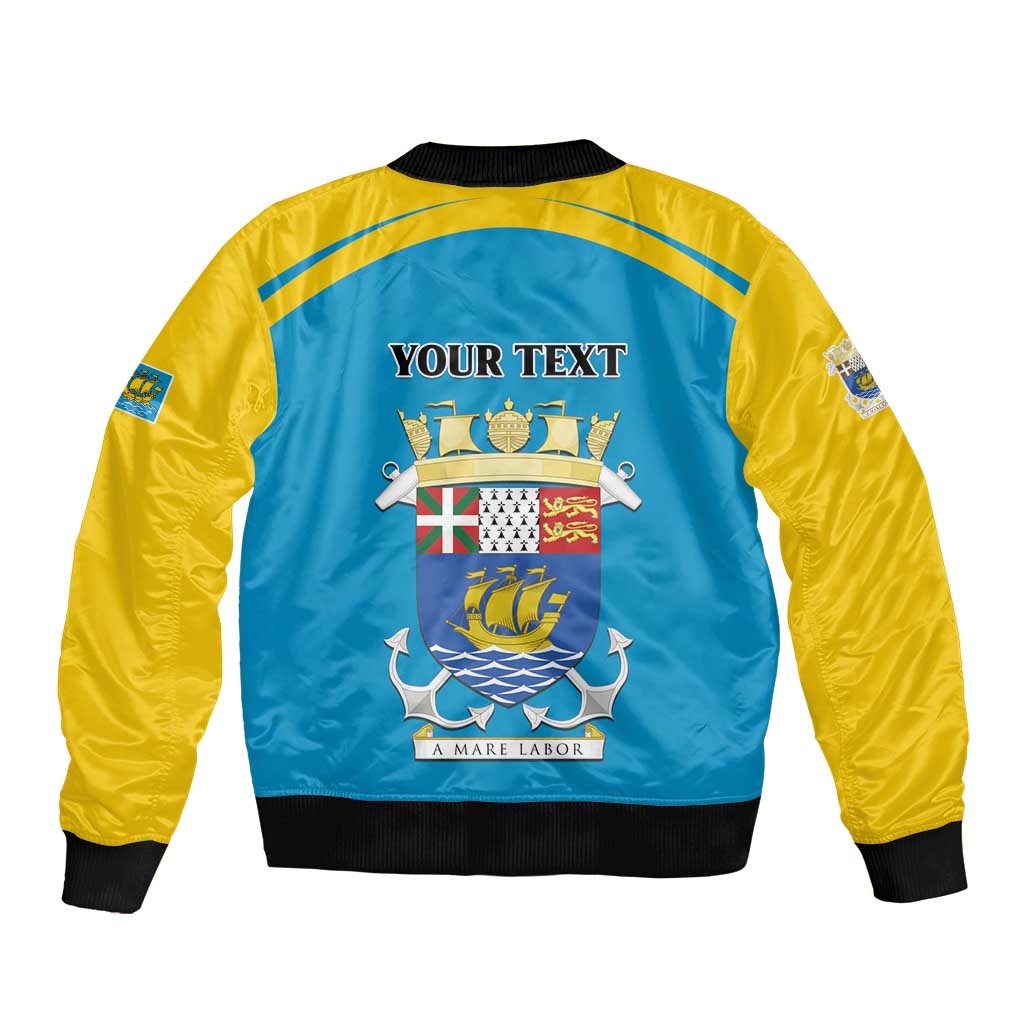 Personalized Saint Pierre and Miquelon Bomber Jacket A Mare Labor - Wonder Print Shop