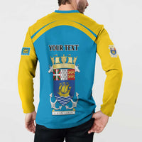 Personalized Saint Pierre and Miquelon Button Sweatshirt A Mare Labor - Wonder Print Shop