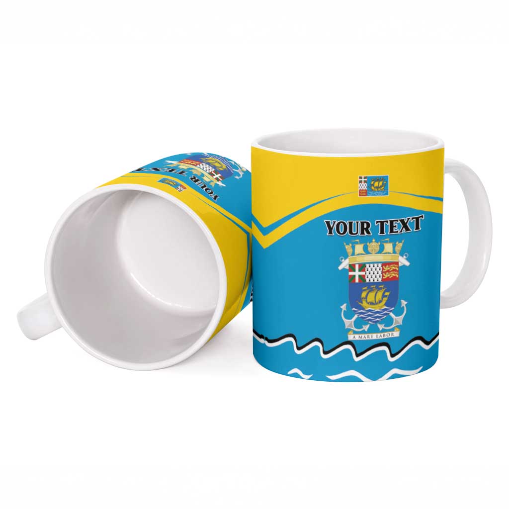 Personalized Saint Pierre and Miquelon Ceramic Mug A Mare Labor - Wonder Print Shop