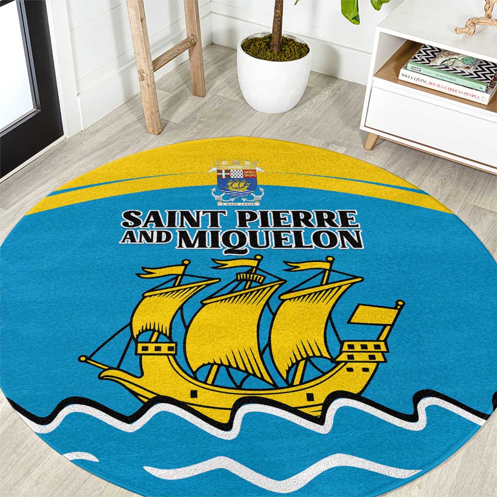 Saint Pierre and Miquelon Round Carpet A Mare Labor - Wonder Print Shop