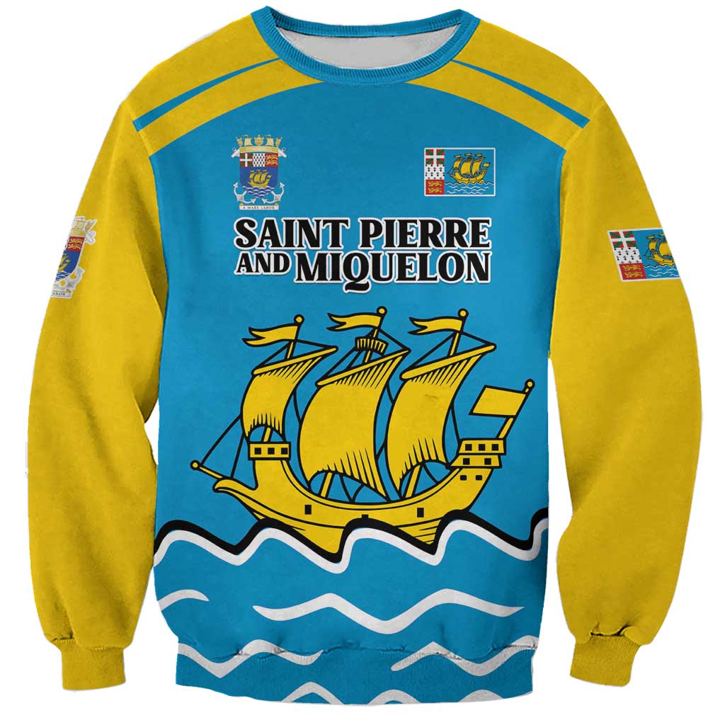 Personalized Saint Pierre and Miquelon Sweatshirt A Mare Labor - Wonder Print Shop