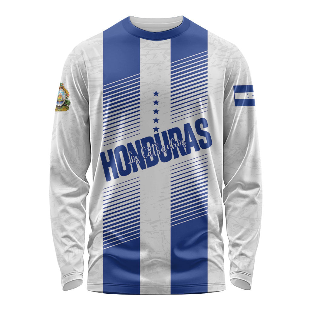 Custom Honduras Football Long Sleeve Shirt Vamos Los Catrachos
