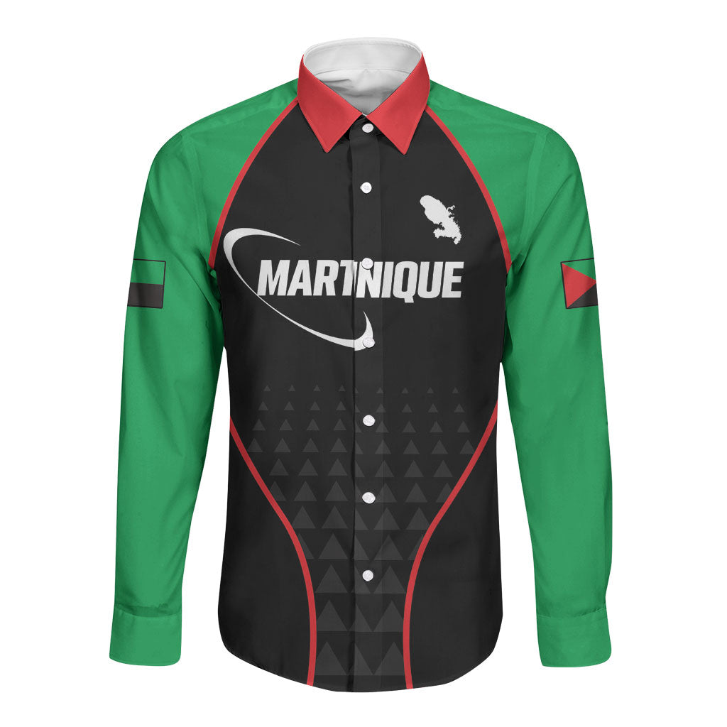 Custom Martinique Football Long Sleeve Button Shirt Les Matinino Come On