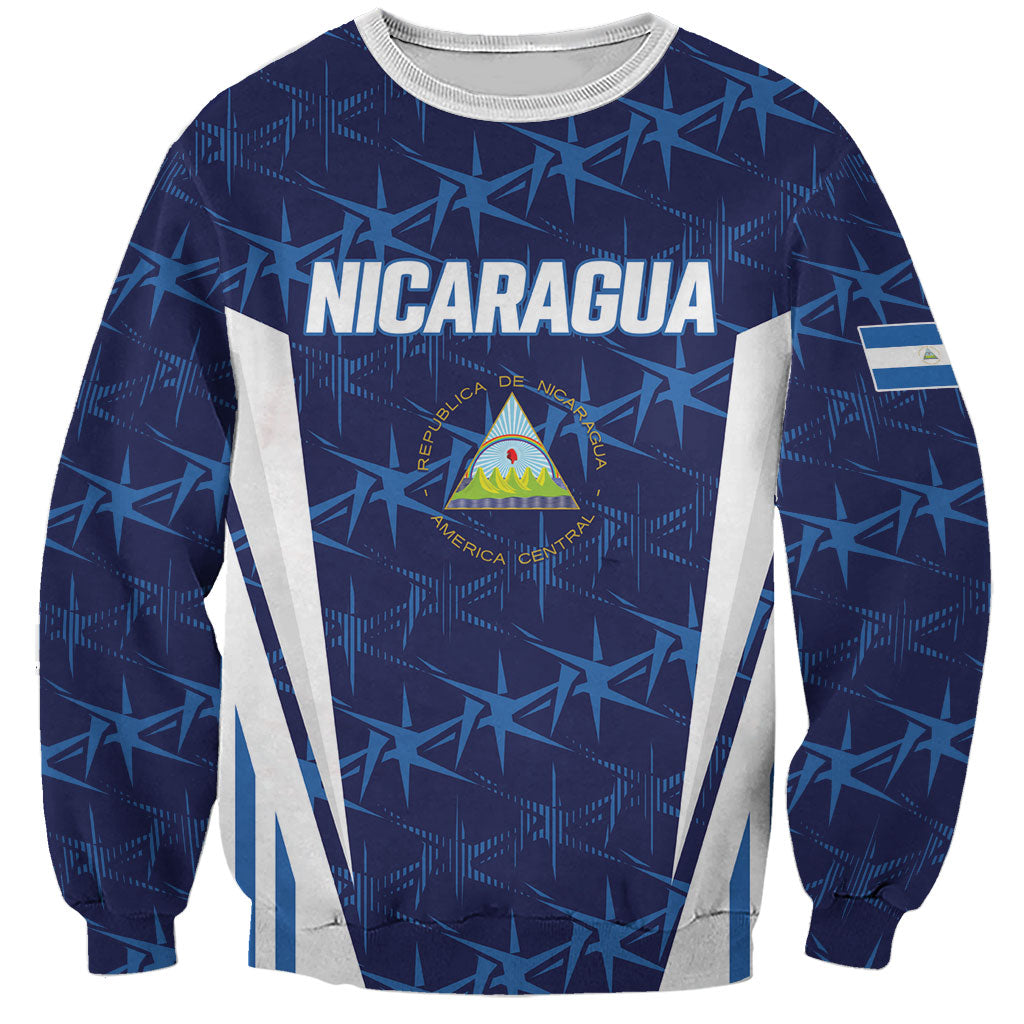 Custom Nicaragua Football Sweatshirt La Azul y Blanco