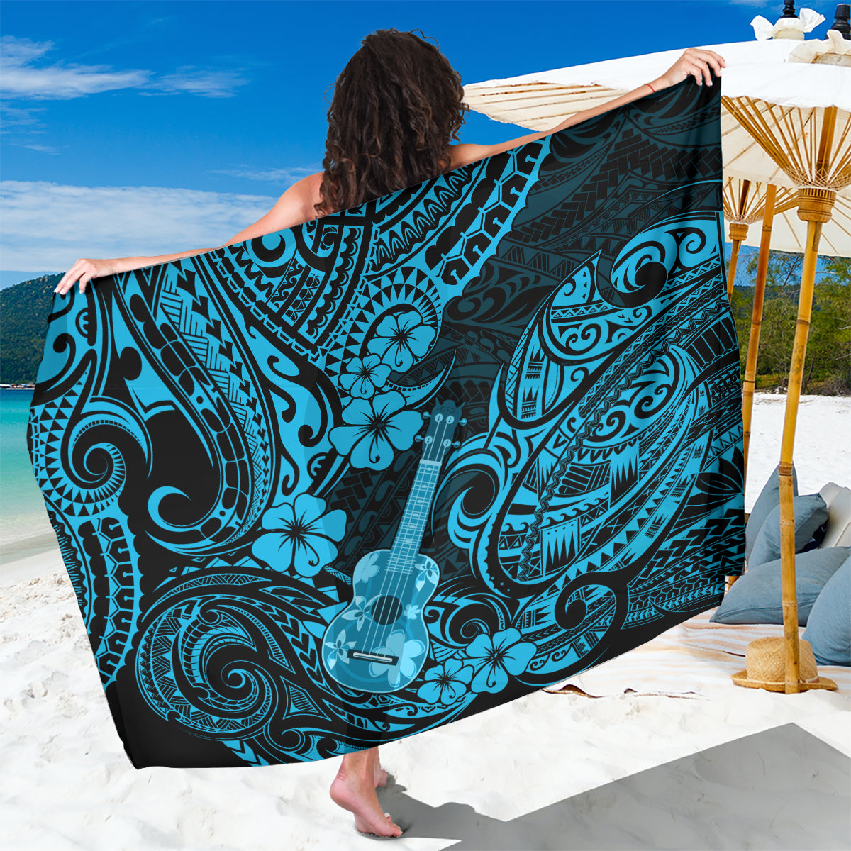 hawaii-ukulele-sarong-polynesian-pattern-sky-blue-version