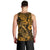 Hawaii Fish Hook Men Tank Top Polynesian Pattern Gold Version - Wonder Print Shop