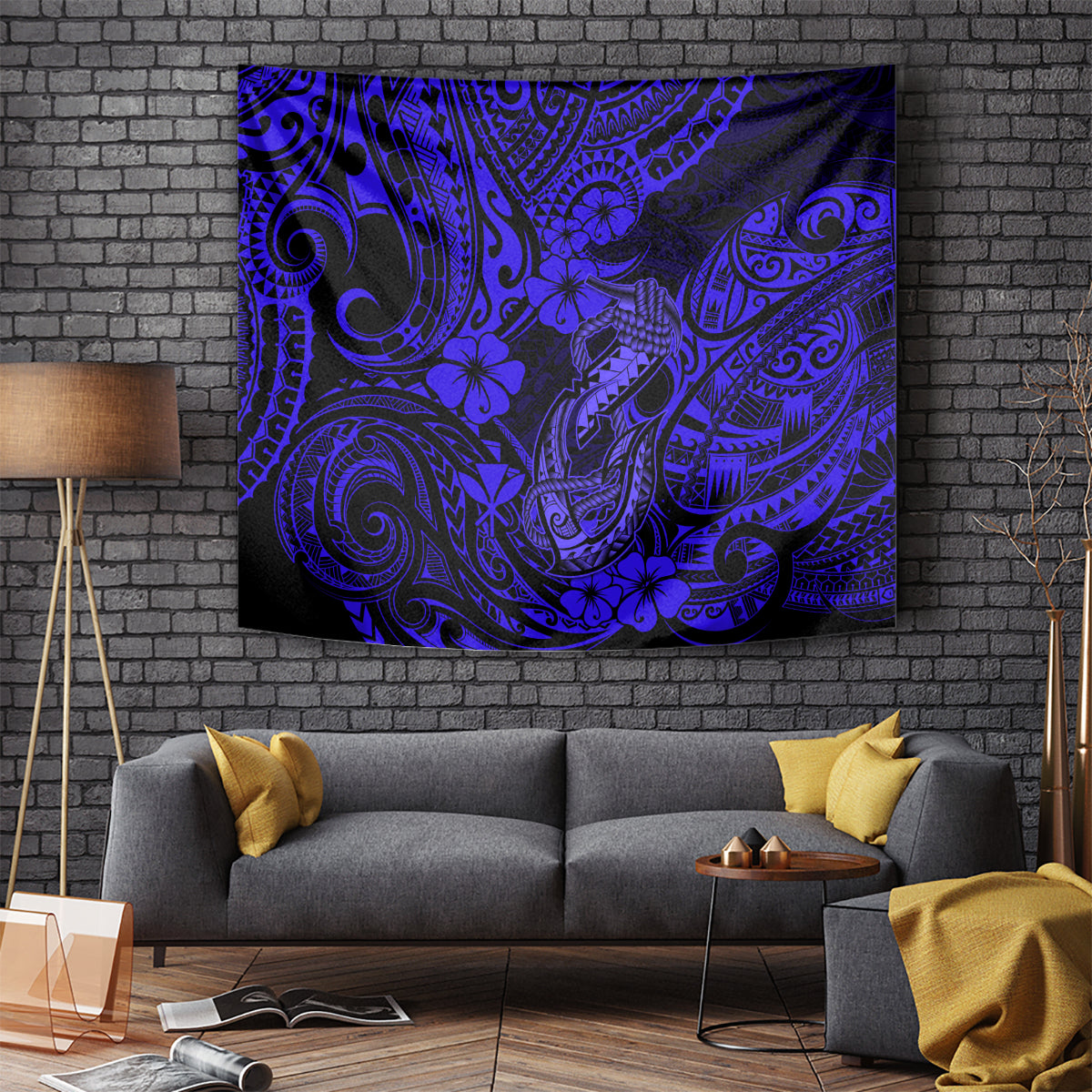 hawaii-fish-hook-tapestry-polynesian-pattern-navy-blue-version