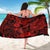 Hawaii Fish Hook Sarong Hibiscus Hawaii Tribal Tattoo Red Version - Wonder Print Shop