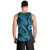 Hawaii Fish Hook Men Tank Top Hibiscus Hawaii Tribal Tattoo Sky Blue Version - Wonder Print Shop