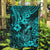 Hawaii Fish Hook Garden Flag Hibiscus Hawaii Tribal Tattoo Turquoise Version - Wonder Print Shop