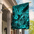 Hawaii Fish Hook Garden Flag Hibiscus Hawaii Tribal Tattoo Turquoise Version - Wonder Print Shop