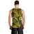 Hawaii Fish Hook Men Tank Top Hibiscus Hawaii Tribal Tattoo Yellow Version - Wonder Print Shop