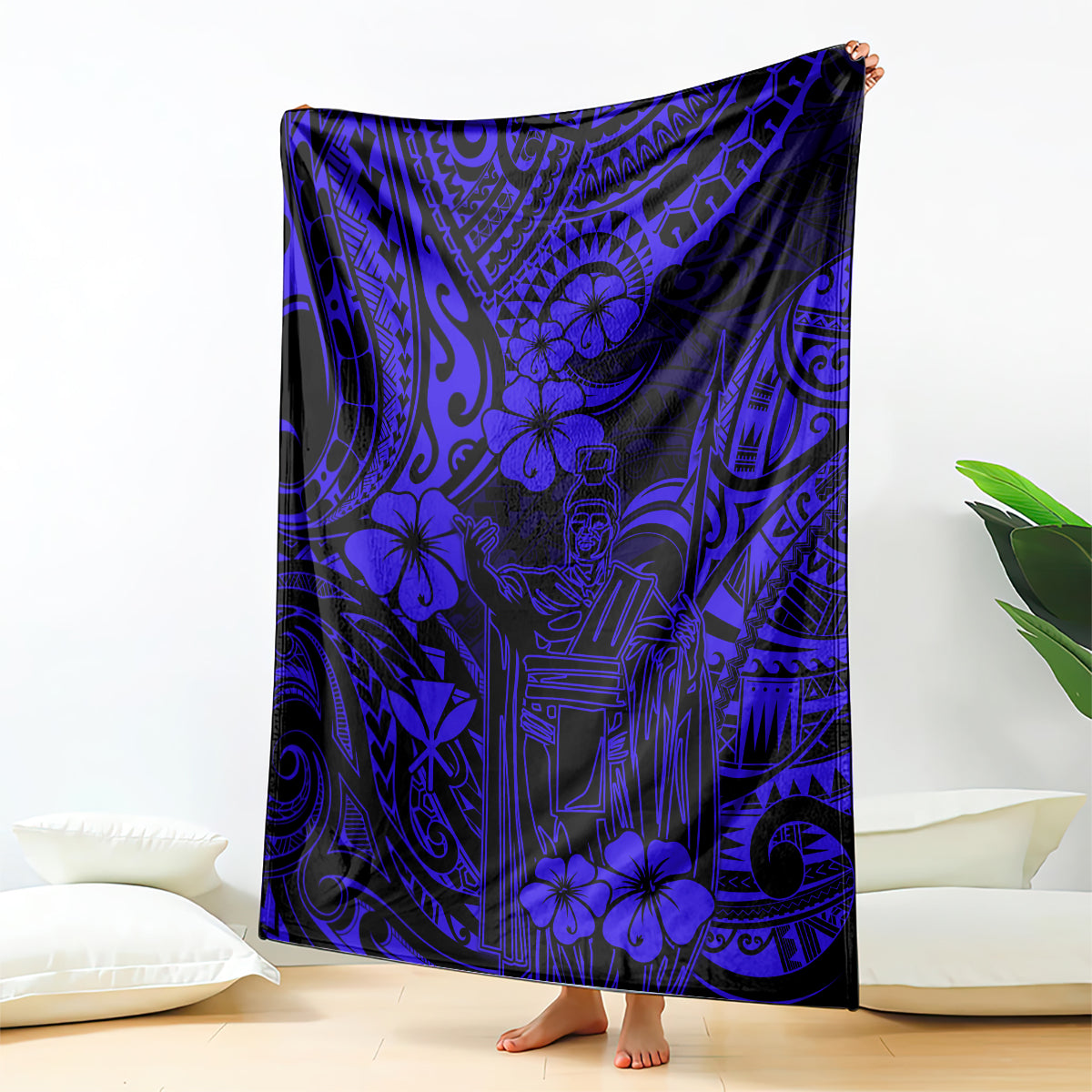 hawaii-king-kamehameha-blanket-polynesian-pattern-navy-blue-version