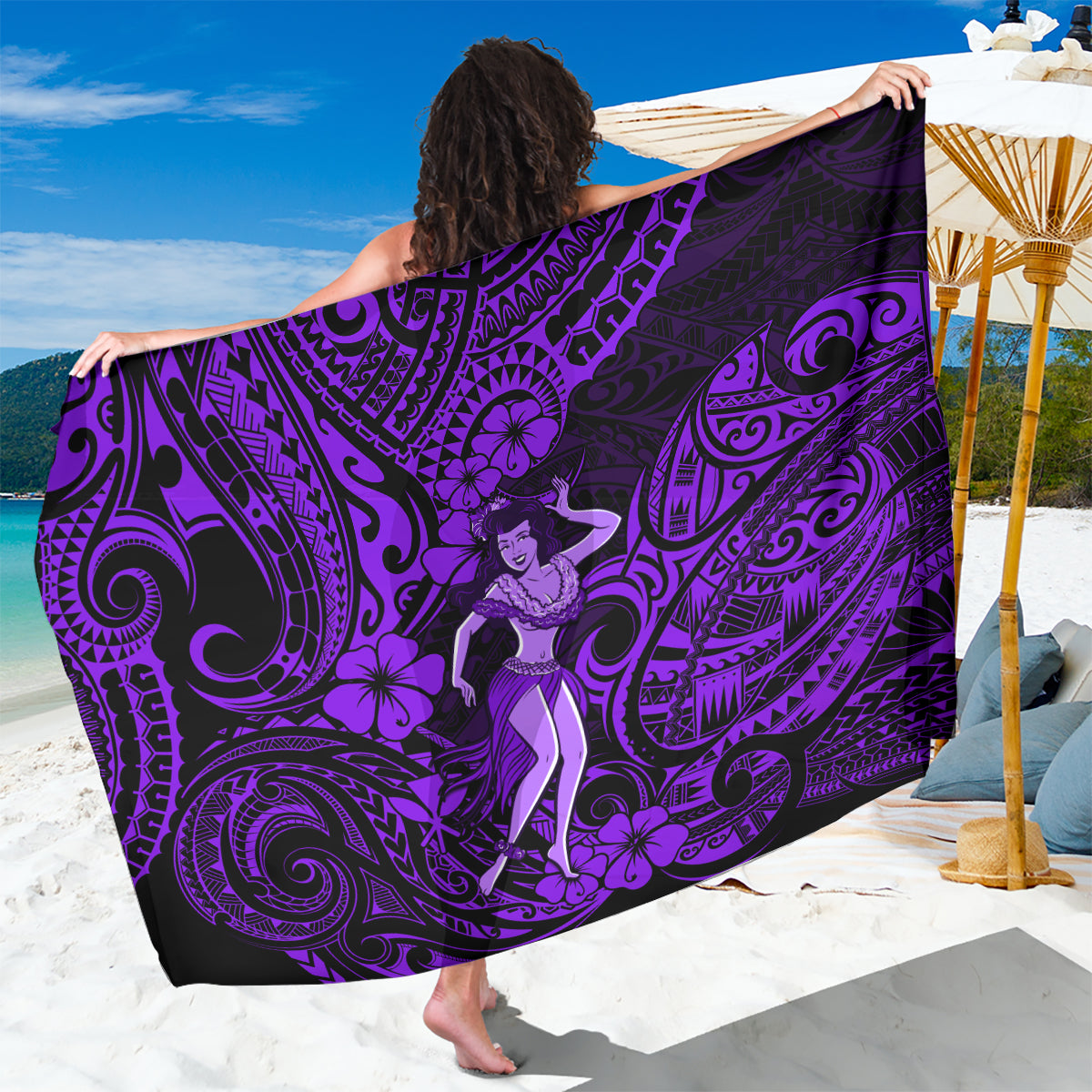 hawaii-hula-girl-sarong-hibiscus-hawaii-tribal-tattoo-purple-version