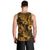 Hawaii Pineapple Men Tank Top Paradise Flowers Pacific With Gold Polynesian Tribal - Wonder Print Shop