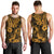 Hawaii Pineapple Men Tank Top Paradise Flowers Pacific With Gold Polynesian Tribal - Wonder Print Shop