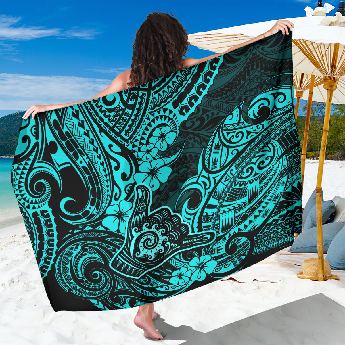 hawaii-shaka-sign-sarong-polynesian-pattern-turquoise-version