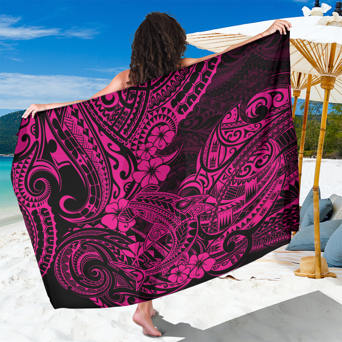 hawaii-shark-sarong-polynesian-pattern-pink-version